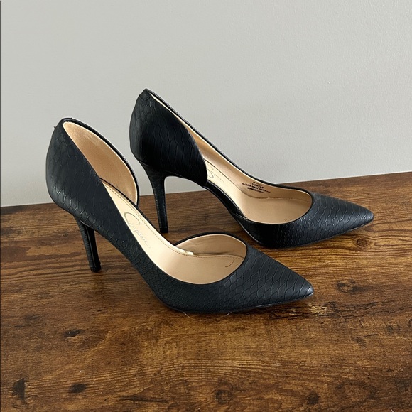 Jessica Simpson Black Textured Heels size 7.5 - Picture 3 of 4